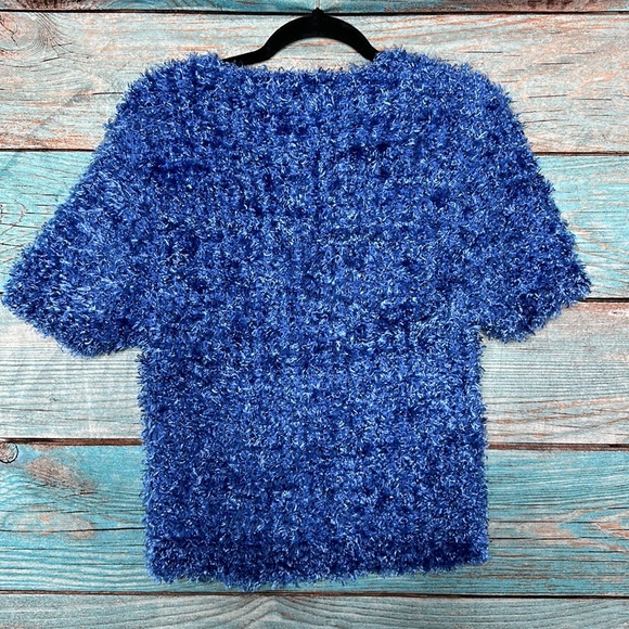 Vintage Gold Tag Cache Fuzzy Blue Top Small - Picture 5 of 5